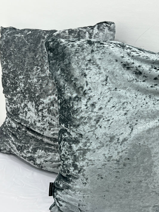 BEBE Chrome Silver Decor Pillow