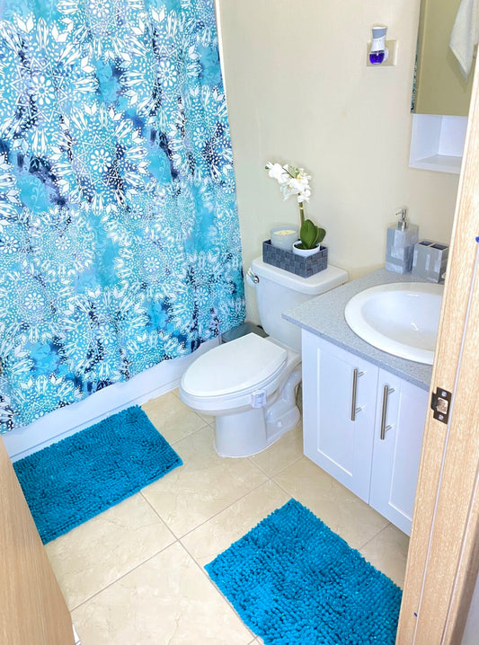 Lucy Blue Pattern Shower Curtain